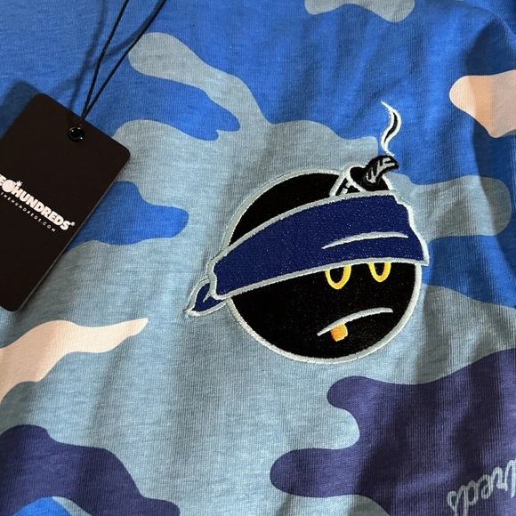 The Hundreds Blue and White Camo Long Sleeve Shirt size MEDIUM new in package - Picture 2 of 4